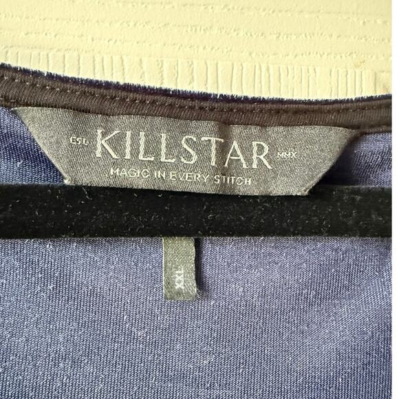 Killstar Midnight Blue Velvet Mini Dress Casseoperia's Charm Witchy Size XXL - Picture 5 of 5